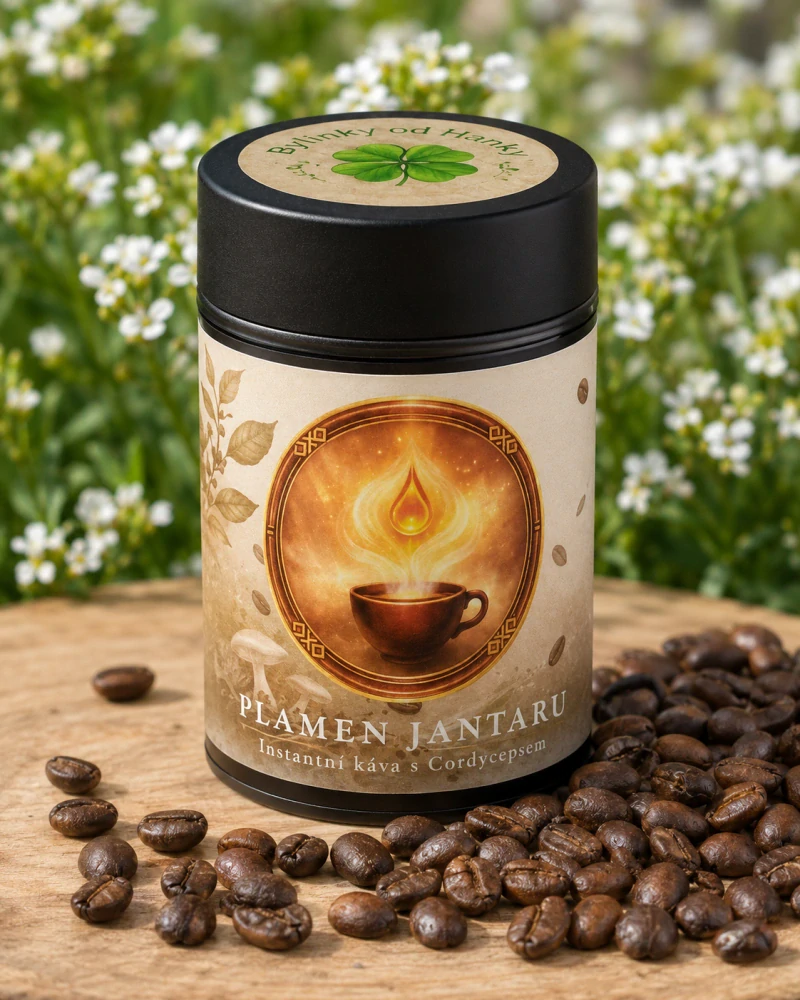 BYLINKYODHANKY - Plamen Jantaru v Dóze - Houbová káva s Cordycepsem 80g
