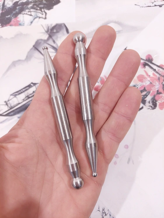 Diagnostická tyčinka / Akupunkturní Pátradlo - 12cm, kov, stříbrná