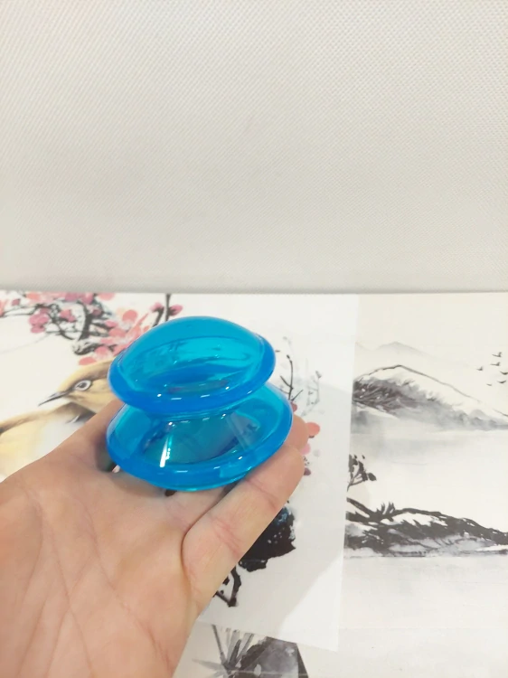 Masážní Baňka L - Silikonová / Modrá