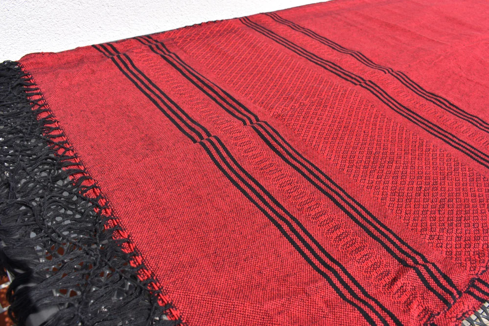 MEXICKÉ Rebozo - Tmavě Červená Marisol 330 x 70cm