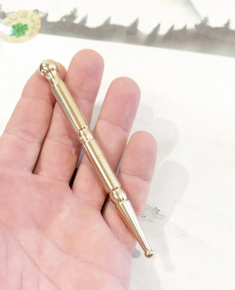 Diagnostická tyčinka / Akupunkturní Pátradlo - 12cm, kov, zlatá