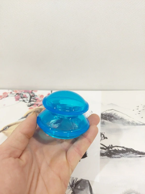 Masážní Baňka L - Silikonová / Modrá