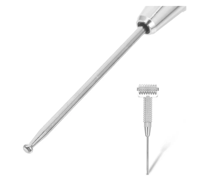 Diagnostická tyčinka / Akupunkturní Pátradlo - 12cm s Válečkem a Pružinou, Kov