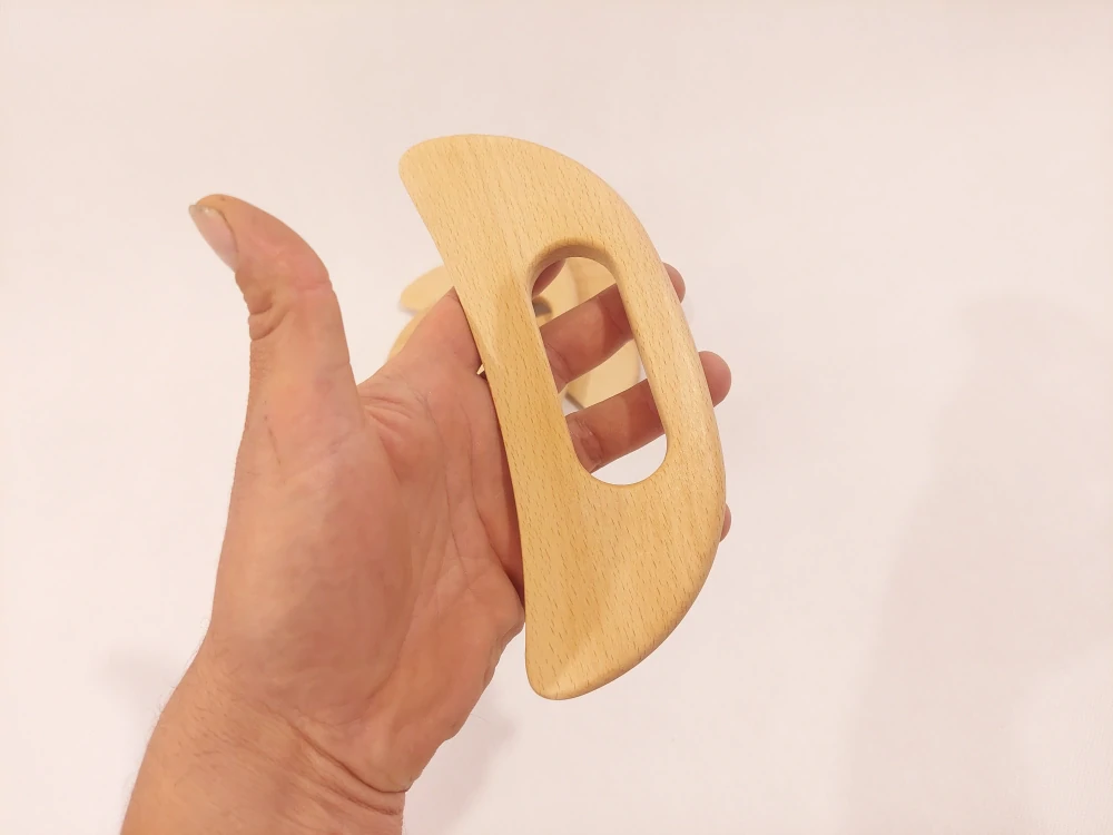 GUASHA - Dřevěná Masážní Pomůcka v Oblouku