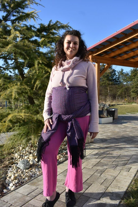 MEXICKÉ Rebozo - Tmavě Fialová Manuela 310 x 70cm
