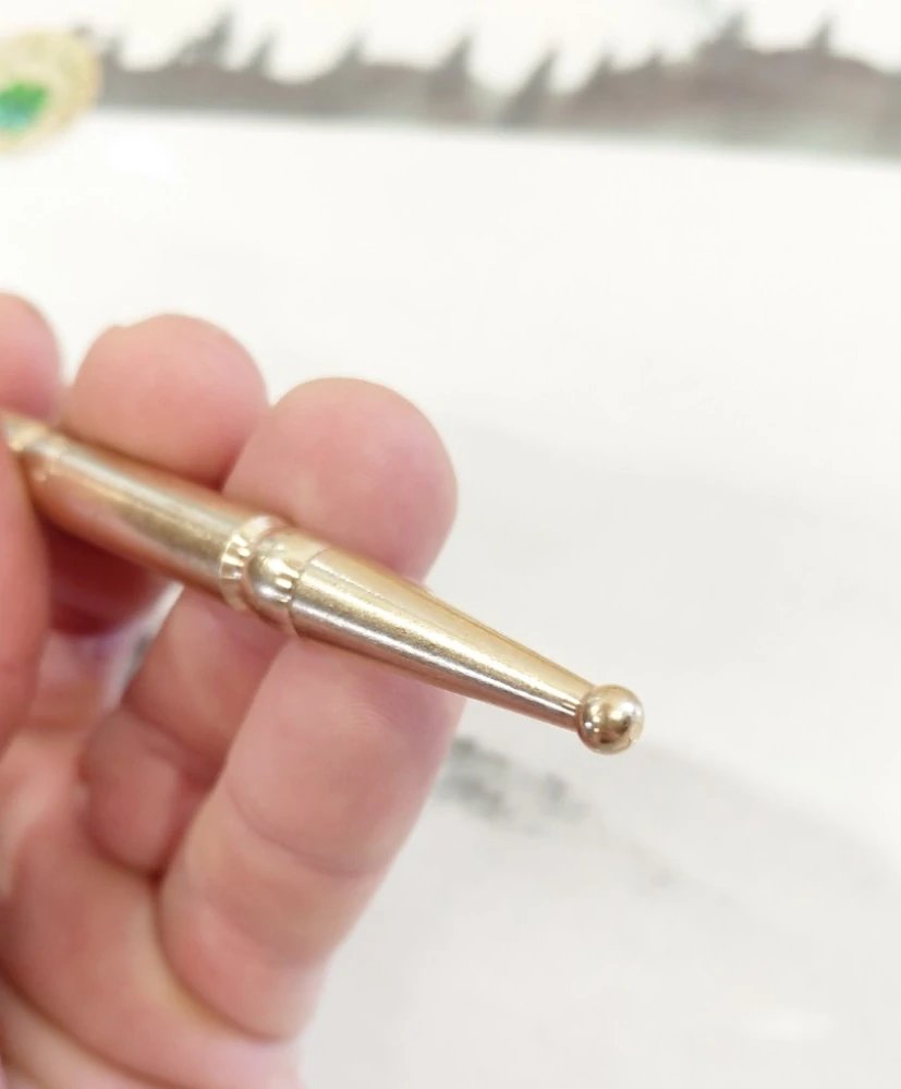 Diagnostická tyčinka / Akupunkturní Pátradlo - 12cm, kov, zlatá