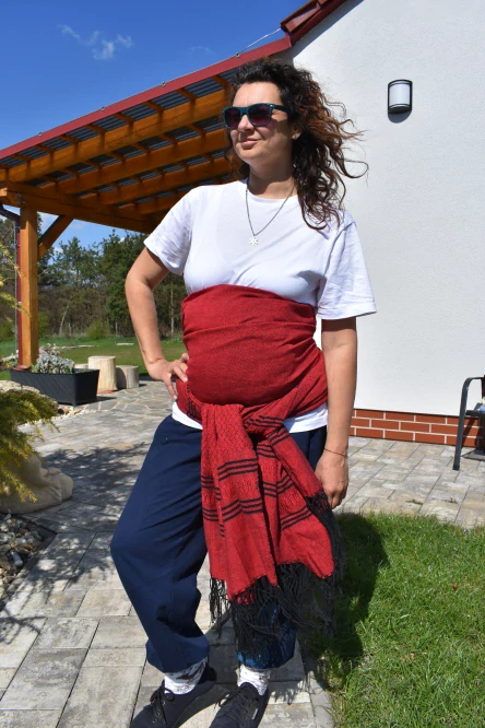 MEXICKÉ Rebozo - Tmavě Červená Marisol 330 x 70cm