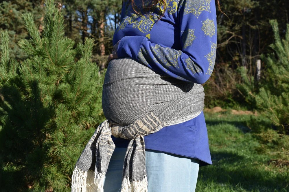 MEXICKÉ Rebozo - Šedá Violet - 310 x 70cm