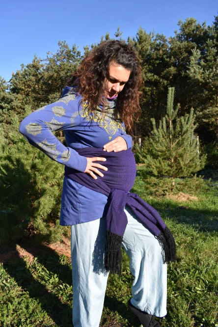 MEXICKÉ Rebozo - Fialová Esmeralda 340 x 73cm