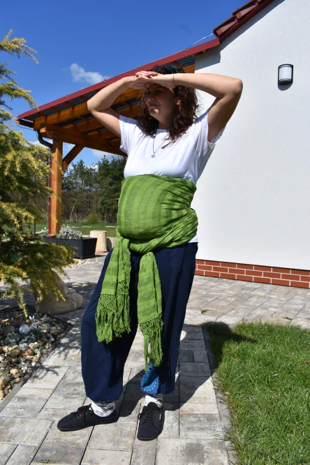 MEXICKÉ Rebozo - Zelená Jacinta 310 x 60cm