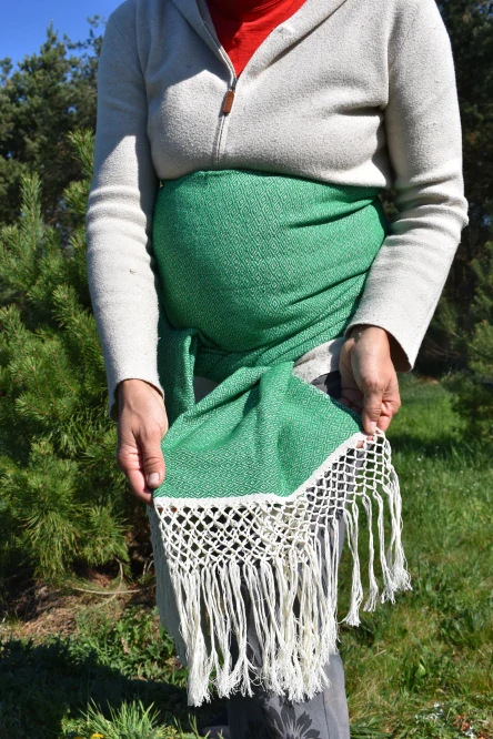 MEXICKÉ Rebozo - Zelená Guadalupe 340 x 60cm