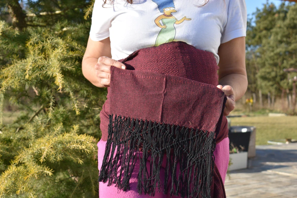 MEXICKÉ Rebozo - Vínová Sofia 330 x 70cm