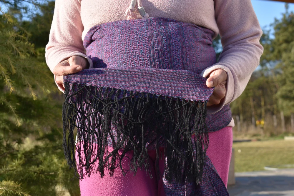 MEXICKÉ Rebozo - Tmavě Fialová Manuela 310 x 70cm
