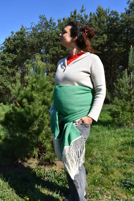 MEXICKÉ Rebozo - Zelená Guadalupe 340 x 60cm