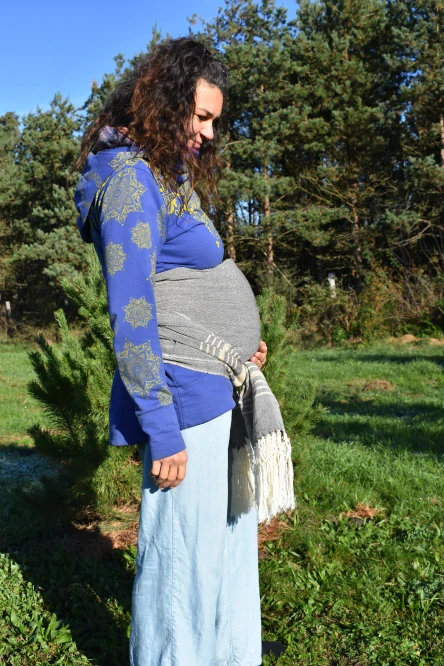 MEXICKÉ Rebozo - Šedá Violet - 310 x 70cm