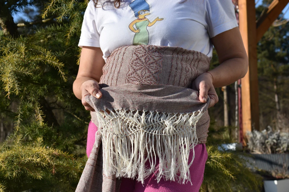 MEXICKÉ Rebozo - Hnědá Renata 320 x 70cm