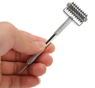 Diagnostická tyčinka / Akupunkturní Pátradlo - 10cm  s Válečkem, Kov