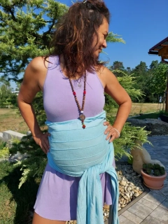 REBOZO Zavinovací Šátek - Světle Modrá Anežka 330 x 45cm