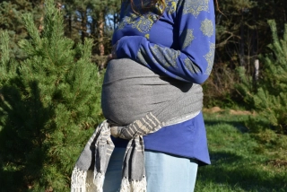 MEXICKÉ Rebozo - Šedá Violet - 310 x 70cm