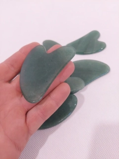 GUASHA - Kamenná obličejová Zelená