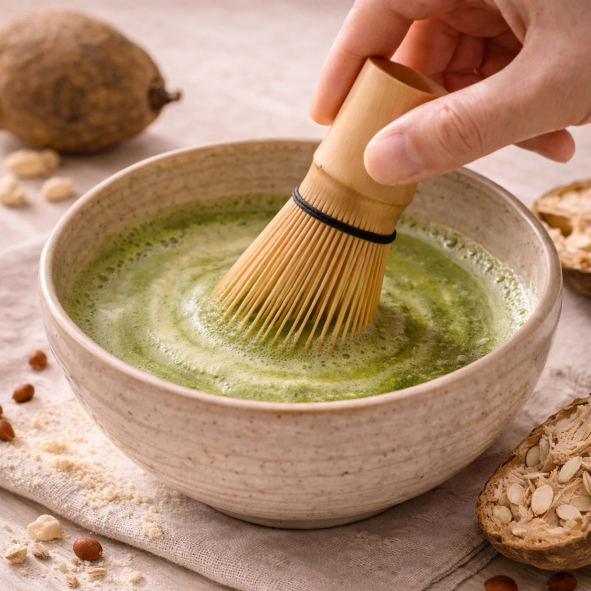 Příprava matchy s baobabem