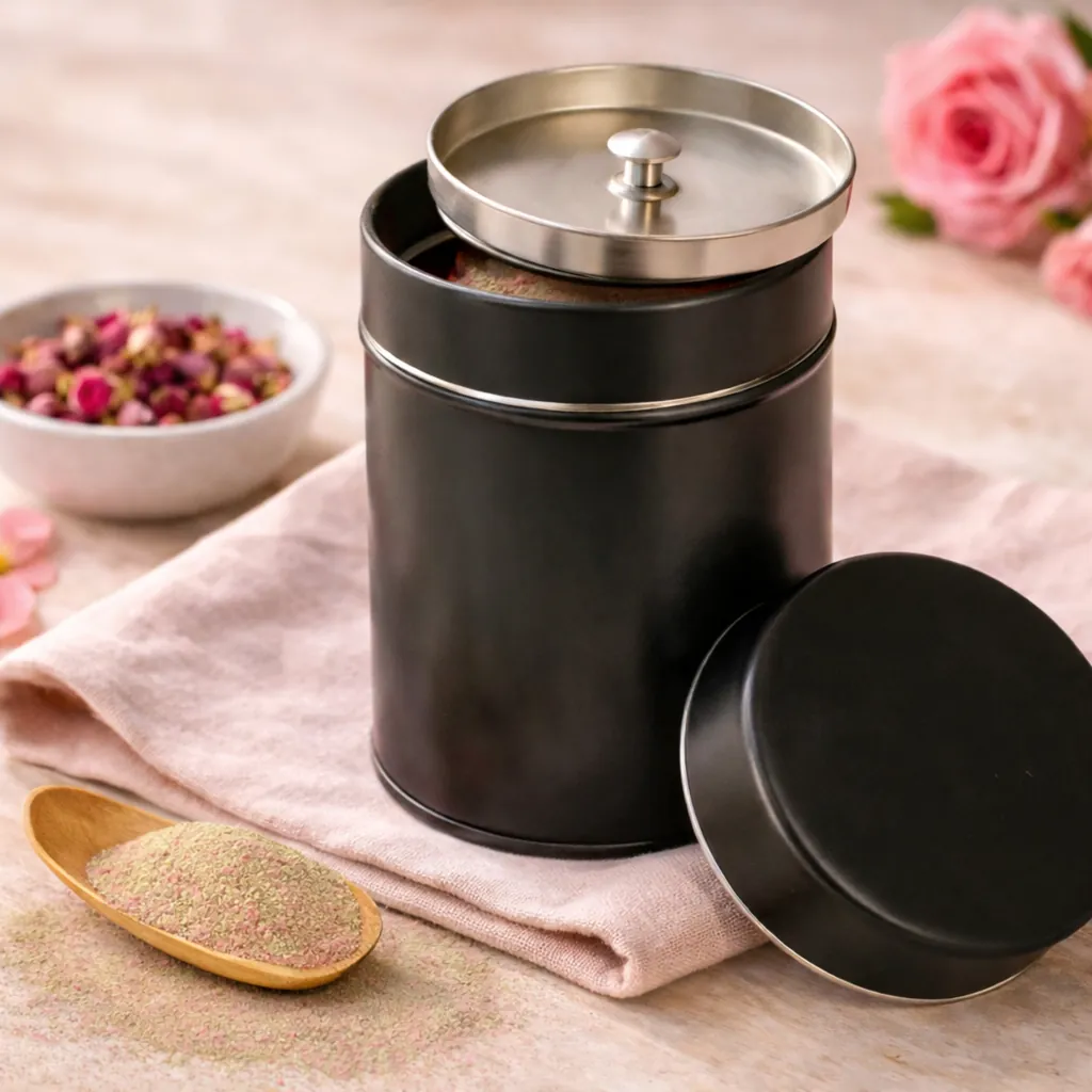 Plechová dóza na matchu