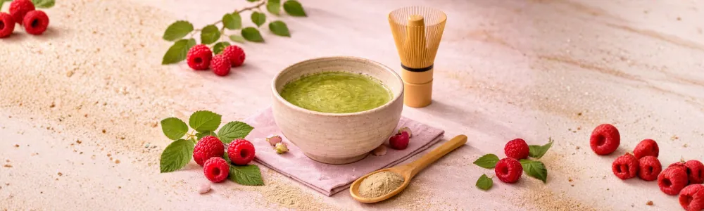 Kapka radosti – matcha s malinou