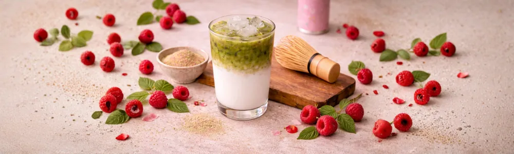 Kapka radosti – matcha s malinou