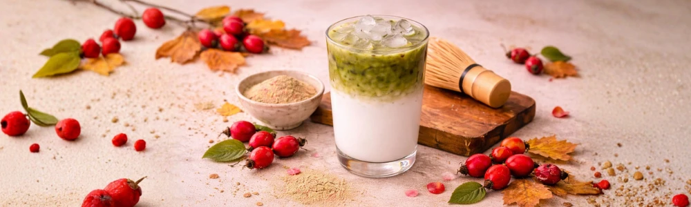 Teplo podzimu – matcha se šípkem