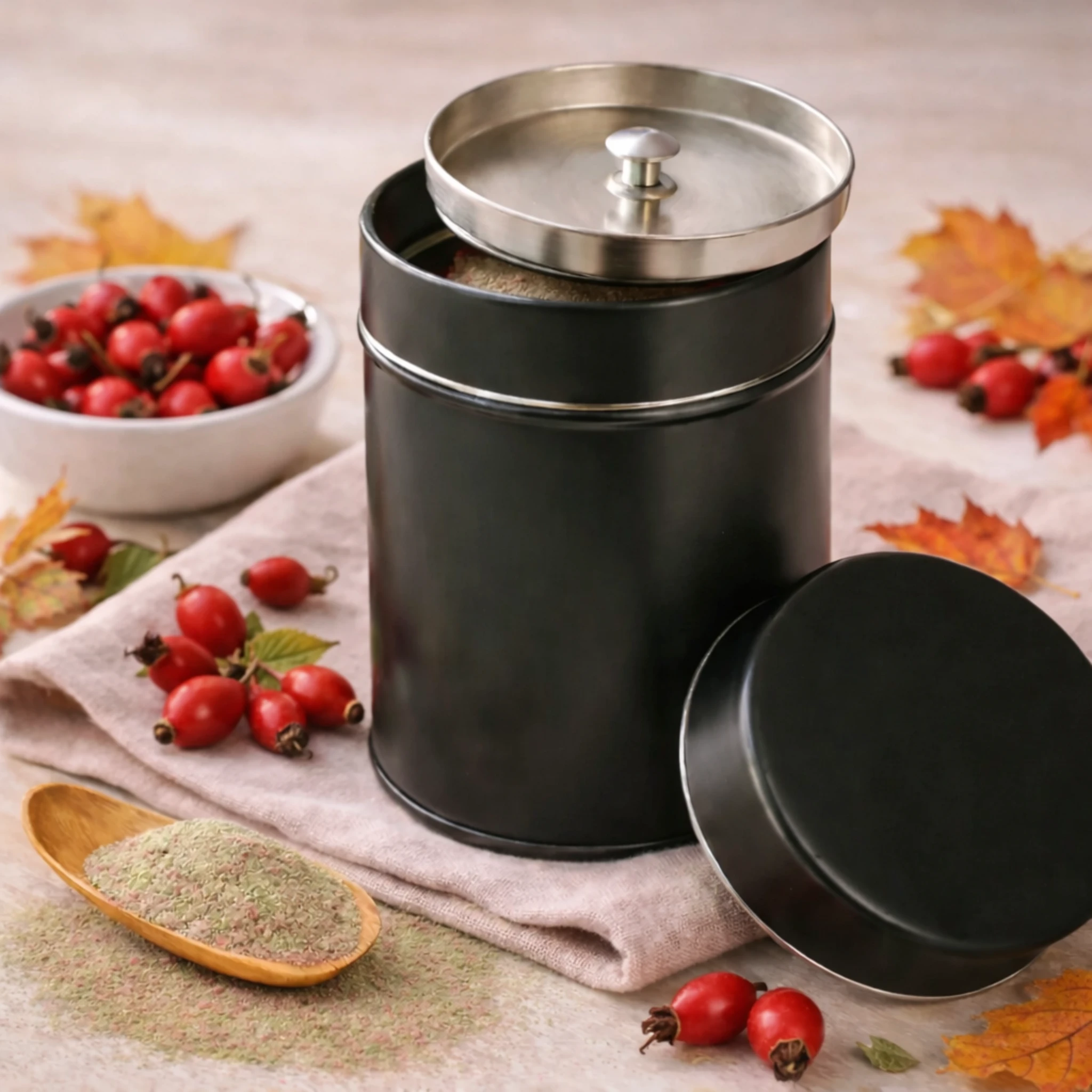 Plechová dóza na matchu