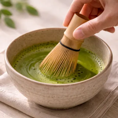 Příprava matchy s moringou